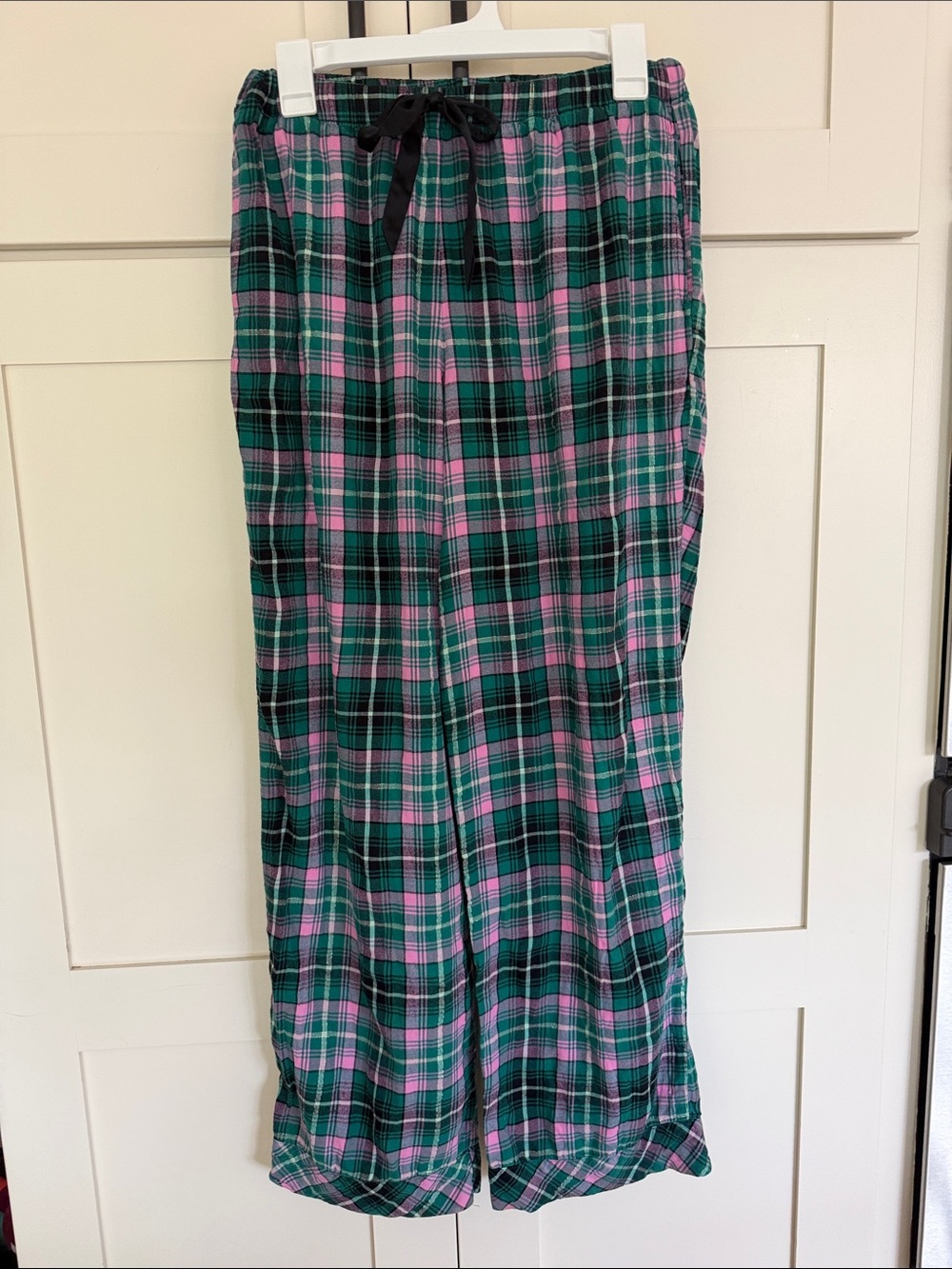 Victoria's Secret Green and Pink Plaid Pajama Bottoms